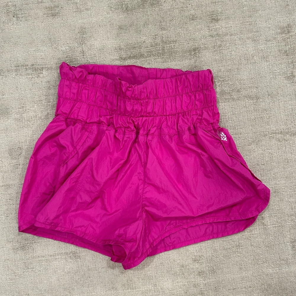 Free People The Way Home Short, Size M, Bright Pink Metallic Color